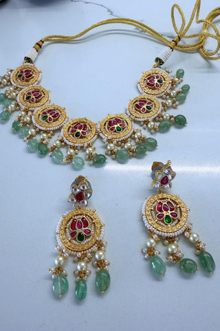 Multicolor Jadau Kundan Choker Set