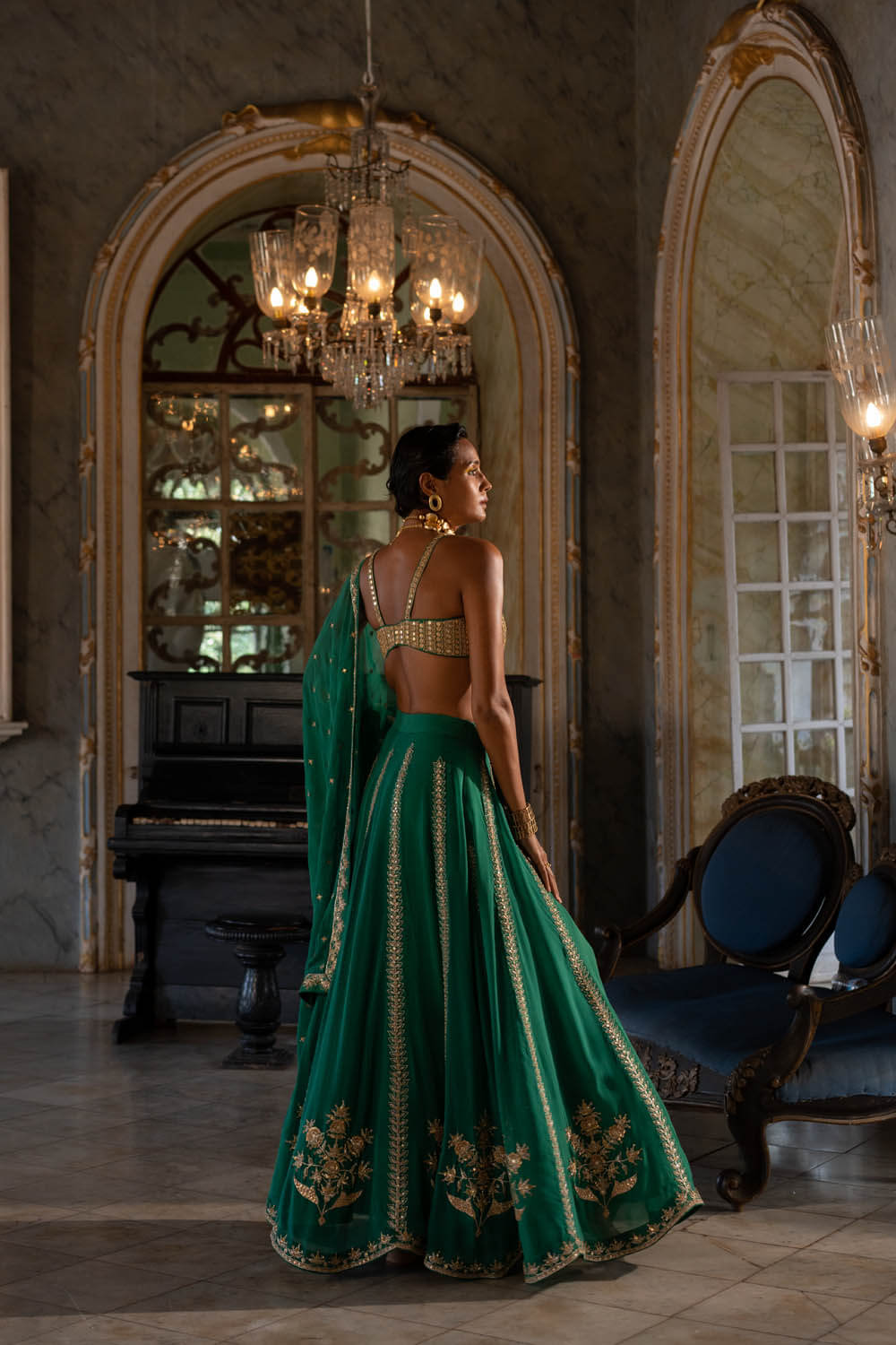 Emerald Green Lehenga Set Leela Lane Emerald Green Lehenga Set Leela Lane