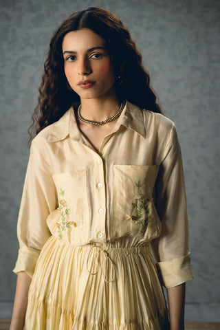 Ivory pocket embroidery midi maxi dress designed by Ease. Pefect dress for parties, evening soiree, office, everyday, casual, holiday vacation or for resort.