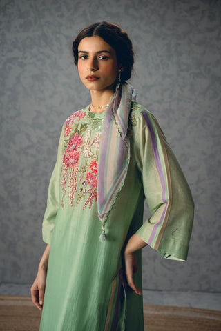 Shiro Kurta Set highlighting the coordinated floral print, comfortable relaxed silhouette and lightweight cotton flex fabric for elevated everyday and festive styling.