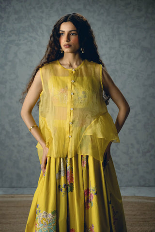 an embroidered fitted blouse and flattering waistline, designed for women who want a sophisticated statement outfit for festive celebrations and events.