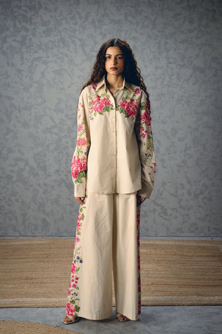 Chic ivory Airi matching set designed for modern luxury occasion wear, creating a polished statement outfit for weddings, receptions, festive parties, celebrations and evening events.