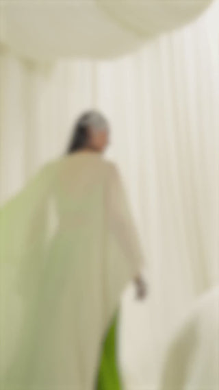 Styling and fit guide video for the Ease Lime Crepe Jacket Sharara Set, highlighting contemporary Indo-Western festive and wedding wear.