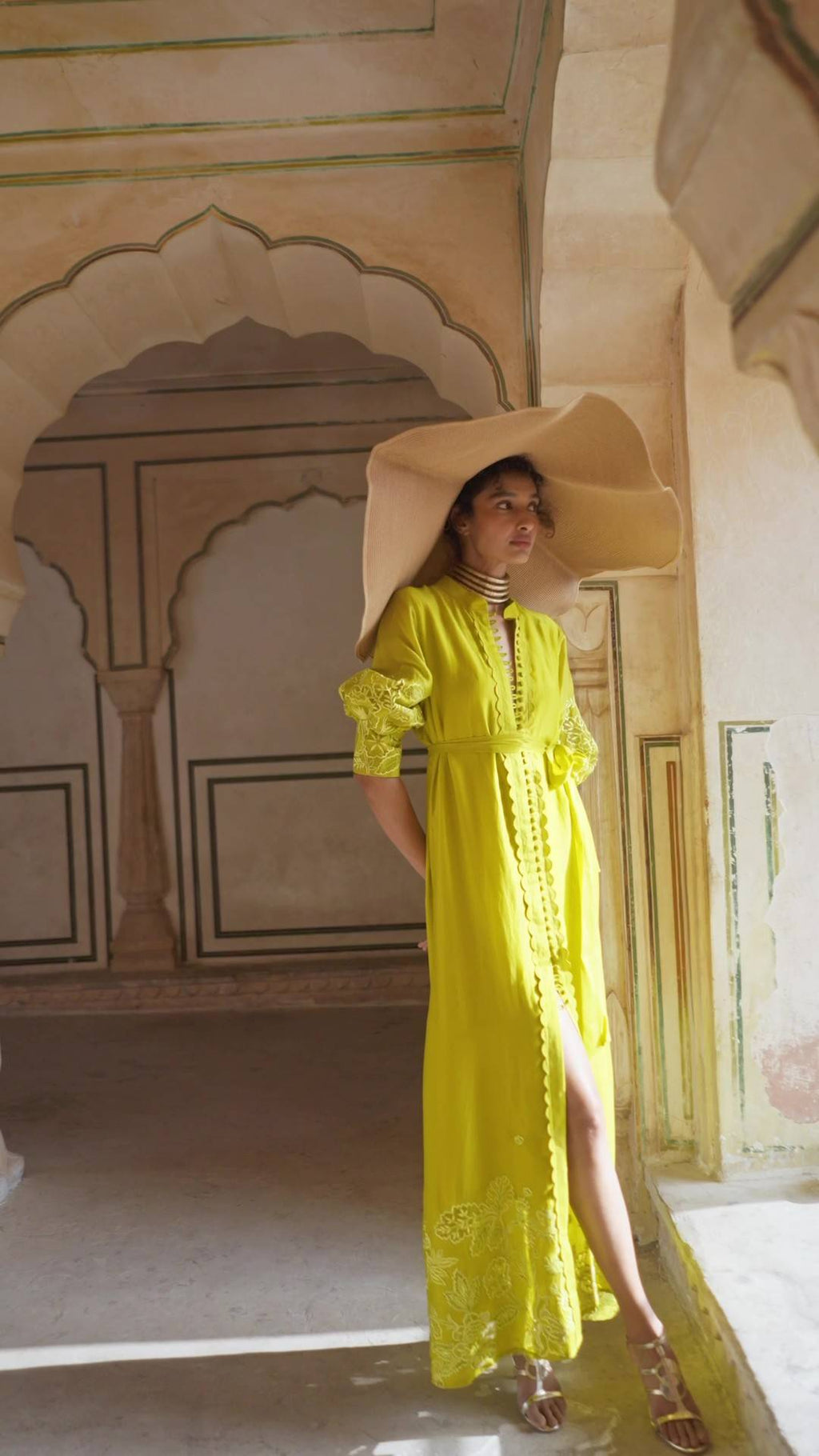 Resort Look Yellow Maxi Dress with Belt For Women – Leela Lane Resort Look Yellow Maxi Dress with Belt For Women – Leela Lane