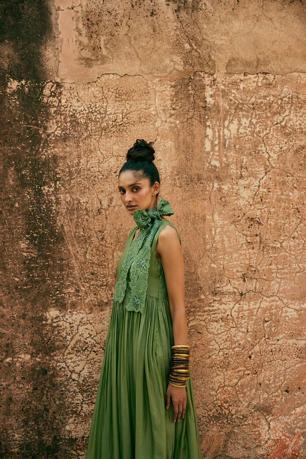 Resort Look Silk Maxi Dress With Scarf For Women Leela Lane Resort Look Silk Maxi Dress With Scarf For Women Leela Lane