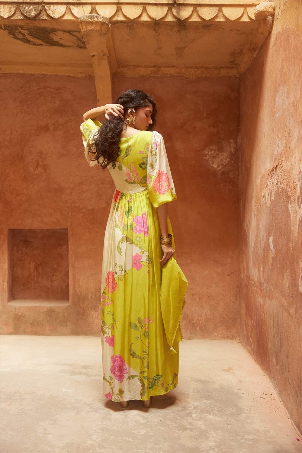 Marigold Lime Yellow Floral Drop Waist Maxi Dress Leela Lane Marigold Lime Yellow Floral Drop Waist Maxi Dress Leela Lane