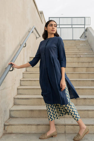 Indigo Indian kurta and culotte outfit for women, suitable for casual lunches, weekend outings and relaxed daytime occasions in Australia.